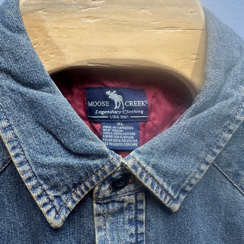 Moose Creek Men's Insulated Denim Shirt Jacket Western Quilted Lined XL - Picture 3 of 10